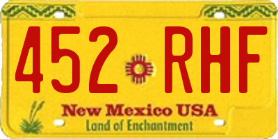NM license plate 452RHF