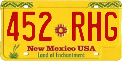 NM license plate 452RHG