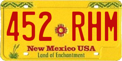 NM license plate 452RHM