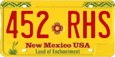 NM license plate 452RHS