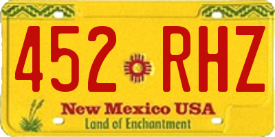 NM license plate 452RHZ