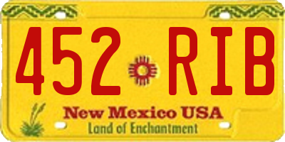 NM license plate 452RIB