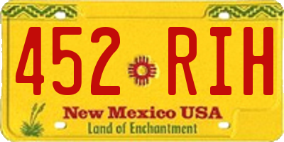 NM license plate 452RIH