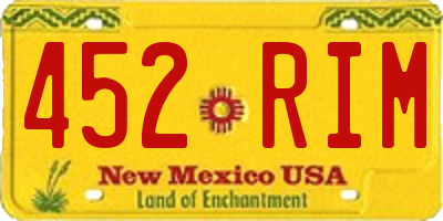 NM license plate 452RIM