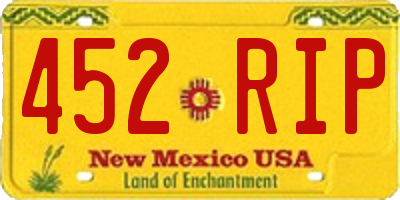 NM license plate 452RIP