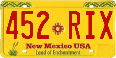 NM license plate 452RIX
