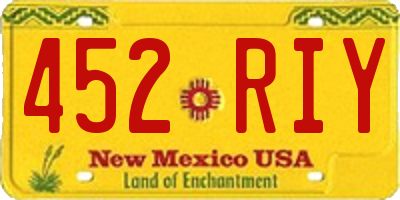 NM license plate 452RIY