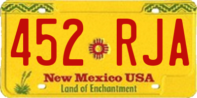 NM license plate 452RJA