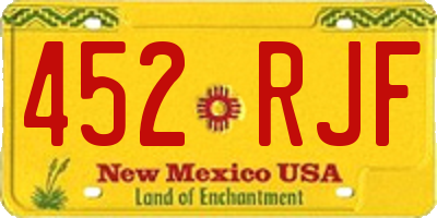 NM license plate 452RJF