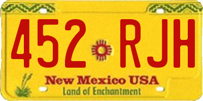 NM license plate 452RJH