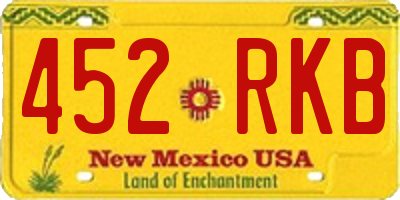 NM license plate 452RKB