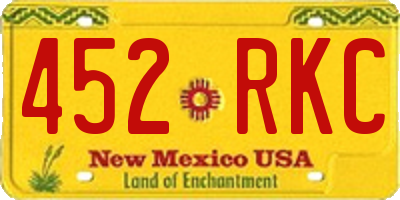 NM license plate 452RKC