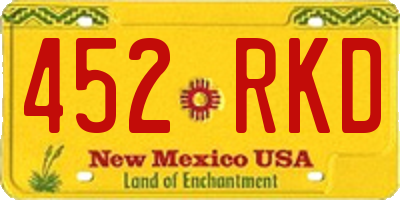 NM license plate 452RKD