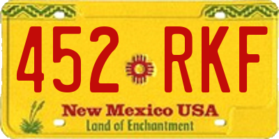 NM license plate 452RKF
