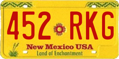NM license plate 452RKG