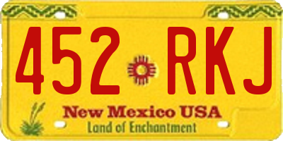 NM license plate 452RKJ