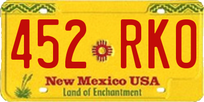 NM license plate 452RKO
