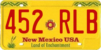NM license plate 452RLB