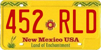 NM license plate 452RLD