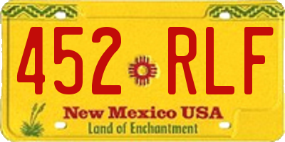 NM license plate 452RLF