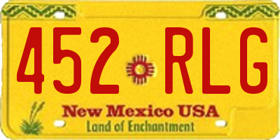 NM license plate 452RLG