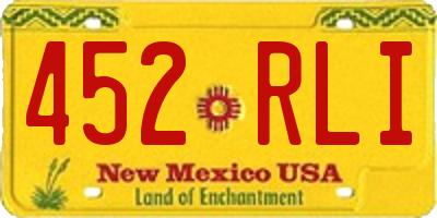NM license plate 452RLI