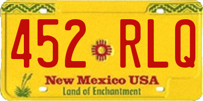 NM license plate 452RLQ