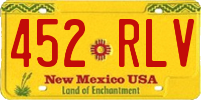 NM license plate 452RLV