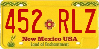NM license plate 452RLZ