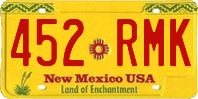 NM license plate 452RMK