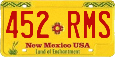 NM license plate 452RMS