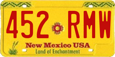 NM license plate 452RMW