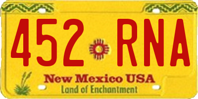 NM license plate 452RNA