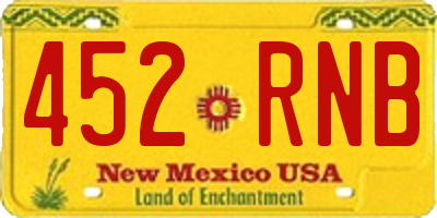 NM license plate 452RNB