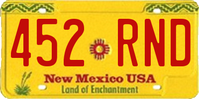 NM license plate 452RND