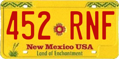 NM license plate 452RNF