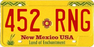 NM license plate 452RNG