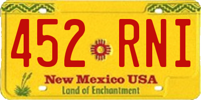 NM license plate 452RNI