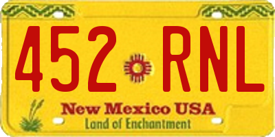 NM license plate 452RNL