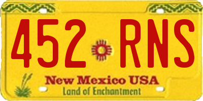 NM license plate 452RNS