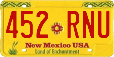 NM license plate 452RNU