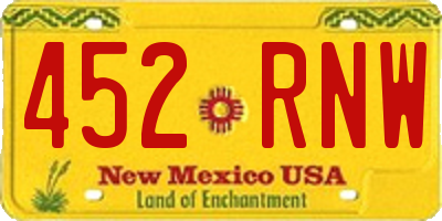 NM license plate 452RNW