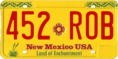 NM license plate 452ROB