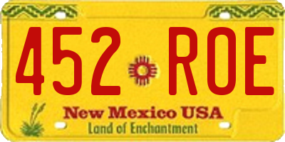 NM license plate 452ROE