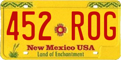 NM license plate 452ROG