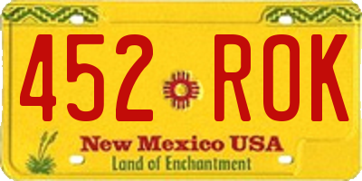 NM license plate 452ROK