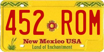 NM license plate 452ROM