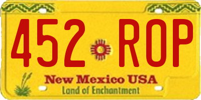 NM license plate 452ROP
