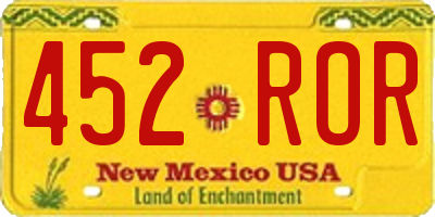 NM license plate 452ROR