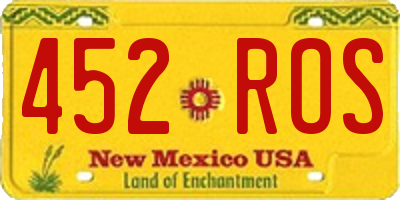 NM license plate 452ROS